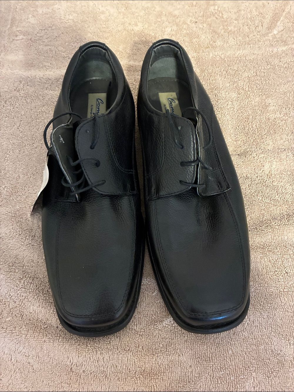 Men’s size 14W Comfort Zone by George Forman Black Leather Derby Dress Shoes